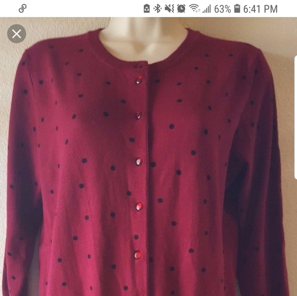 CABLE & GAUGE Burgundy cardigan